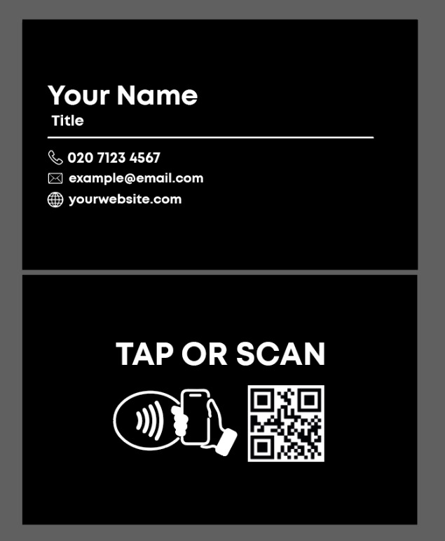 Personalised Business Card with NFC & QR